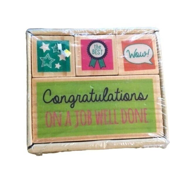 Hampton art stamp set 4 pcs congratulations on a job well done. - Picture 1 of 7